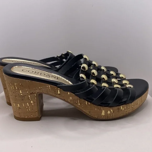 Cordani Keqne Italian Leather Caged Platform Cork Sandals - Picture 4 of 16